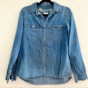 Madewell Denim Jean Shirt Medium Womens Button Up Long Sleeve
